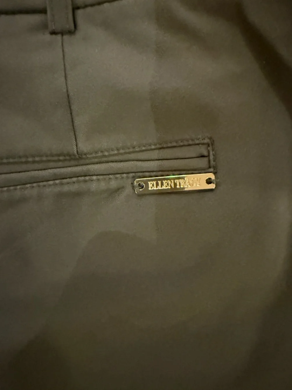 Ellen Tracy Olive Slim Ankle Pants Size 4 Tailored Career Stretch - Picture 7 of 9